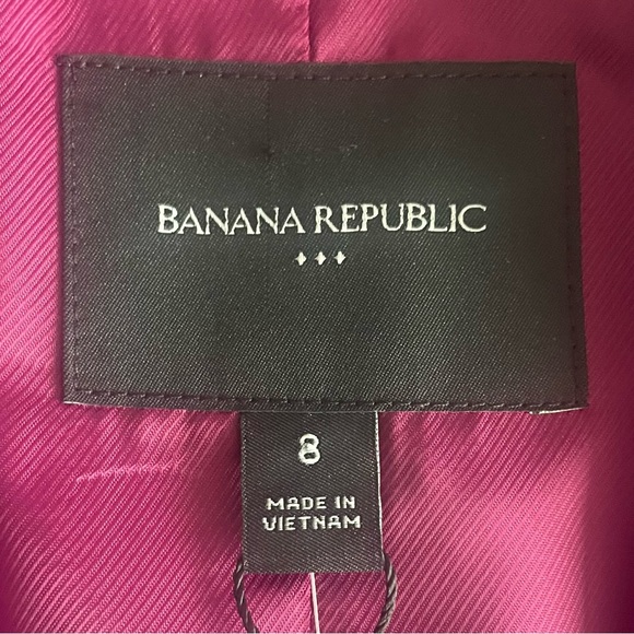 NEW Banana Republic Sleeveless Blazer Jacket Vest Top Sz 8 Berry Fuchsia Belted - Picture 7 of 10